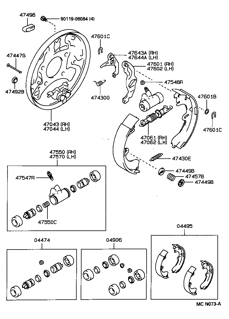 TOYOTA 04906-10021Repair Kit, wheel brake cylinder