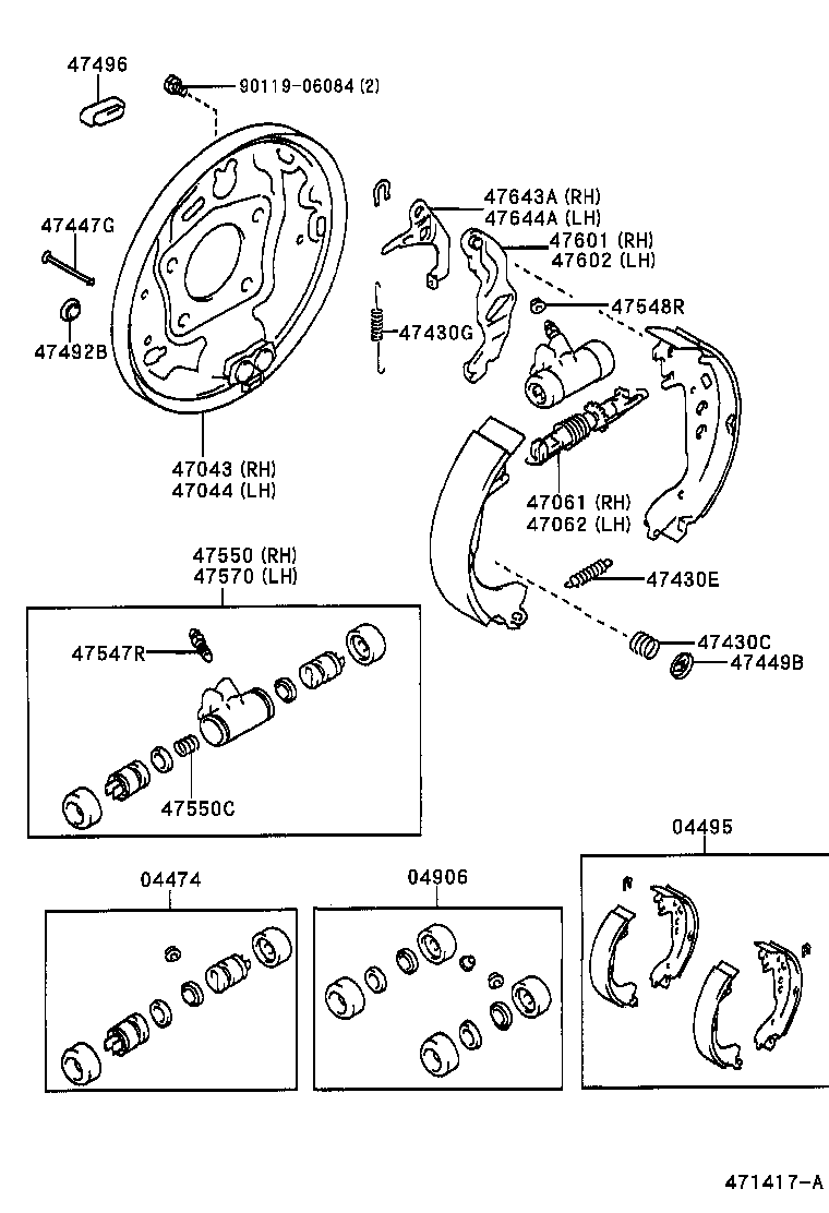 TOYOTA 04906-52010Repair Kit, wheel brake cylinder